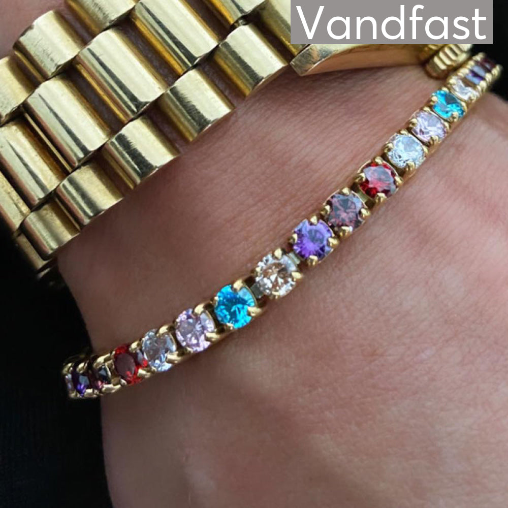 Annebrauner Tennis Rainbow Bracelet - Icebykranz Armbånd  - 2001380444512