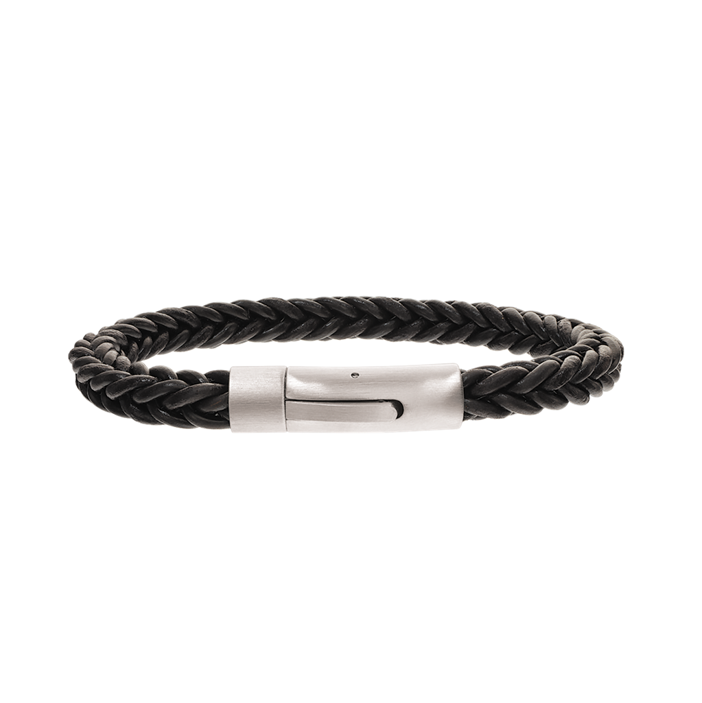 Scrouples Brunt Læder Herre Armbånd Med Stål Lås 03041 - Scrouples Armbånd  - 1233690223544