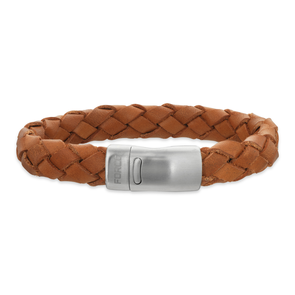 Scrouples Force Armbånd Brunt Flettet Læder 03781a - Scrouples Armbånd