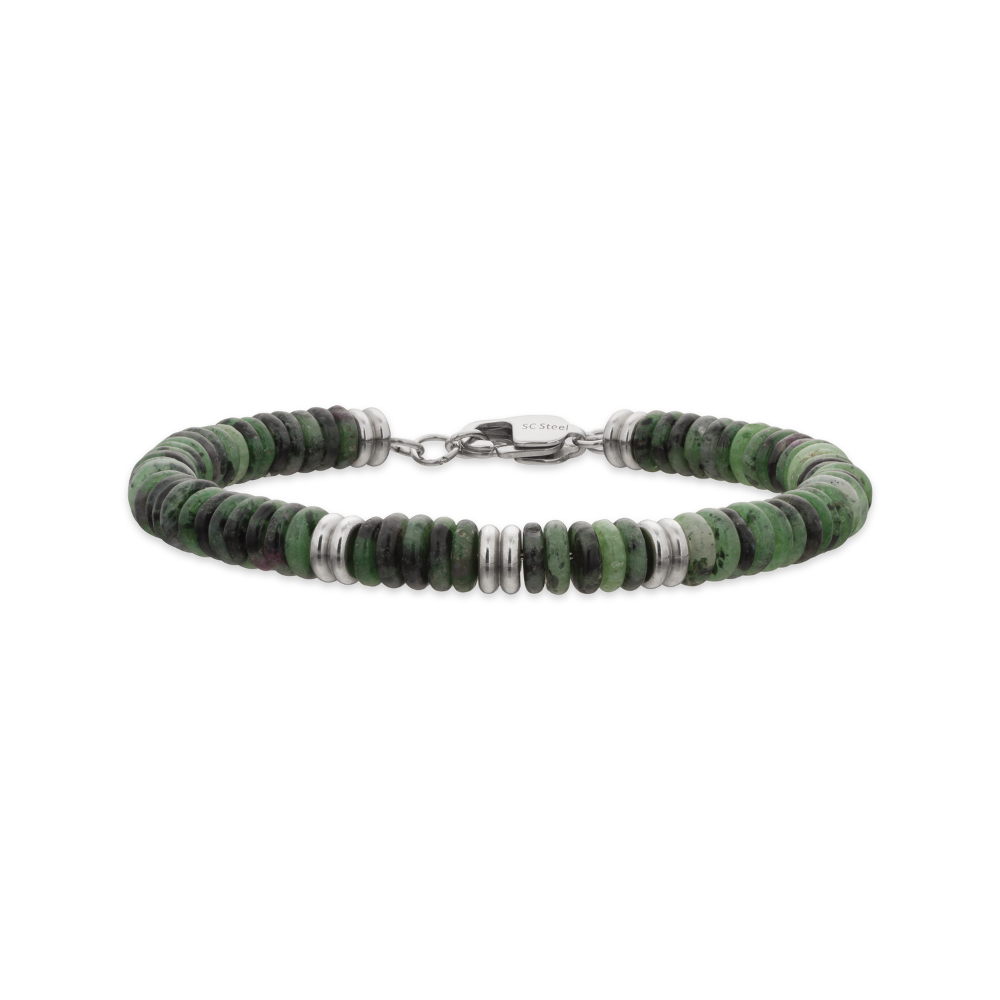 Grøn Scrouples Force Herre Armbånd Med Ne Rubin Zoizitter 03881a - Scrouples Armbånd
