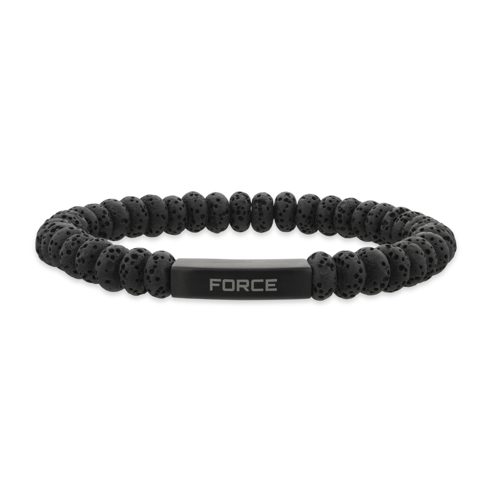 Scrouples Force Armbånd Med Sorte Lave Sten 03901a - Scrouples Armbånd