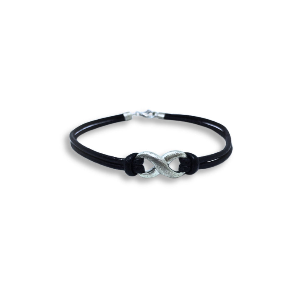 Lind Design Uendeligheds Læder Armbånd Sølv Lille - Lind Armbånd  - 1233690053622