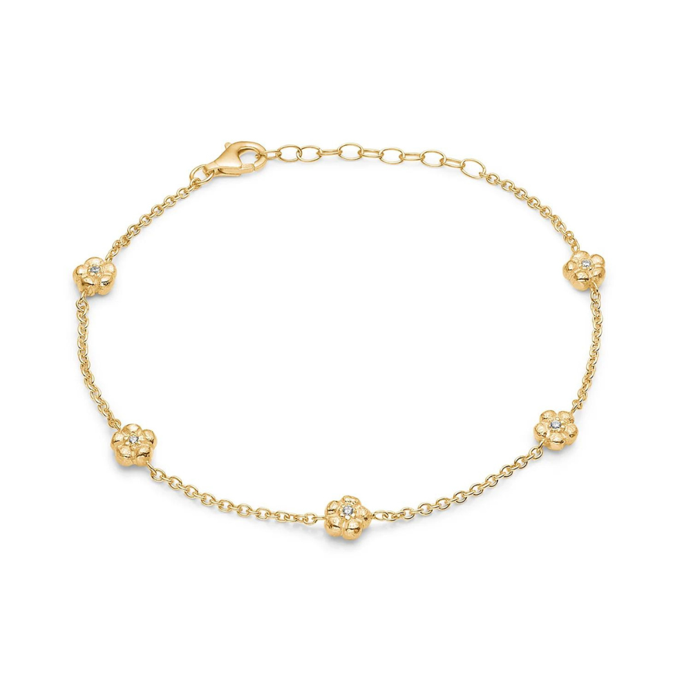 Blossom Copenhagen Guldbelagt Sølv Armbånd Med Blomster 23121221 - Blossom Armbånd  - 1233690237565