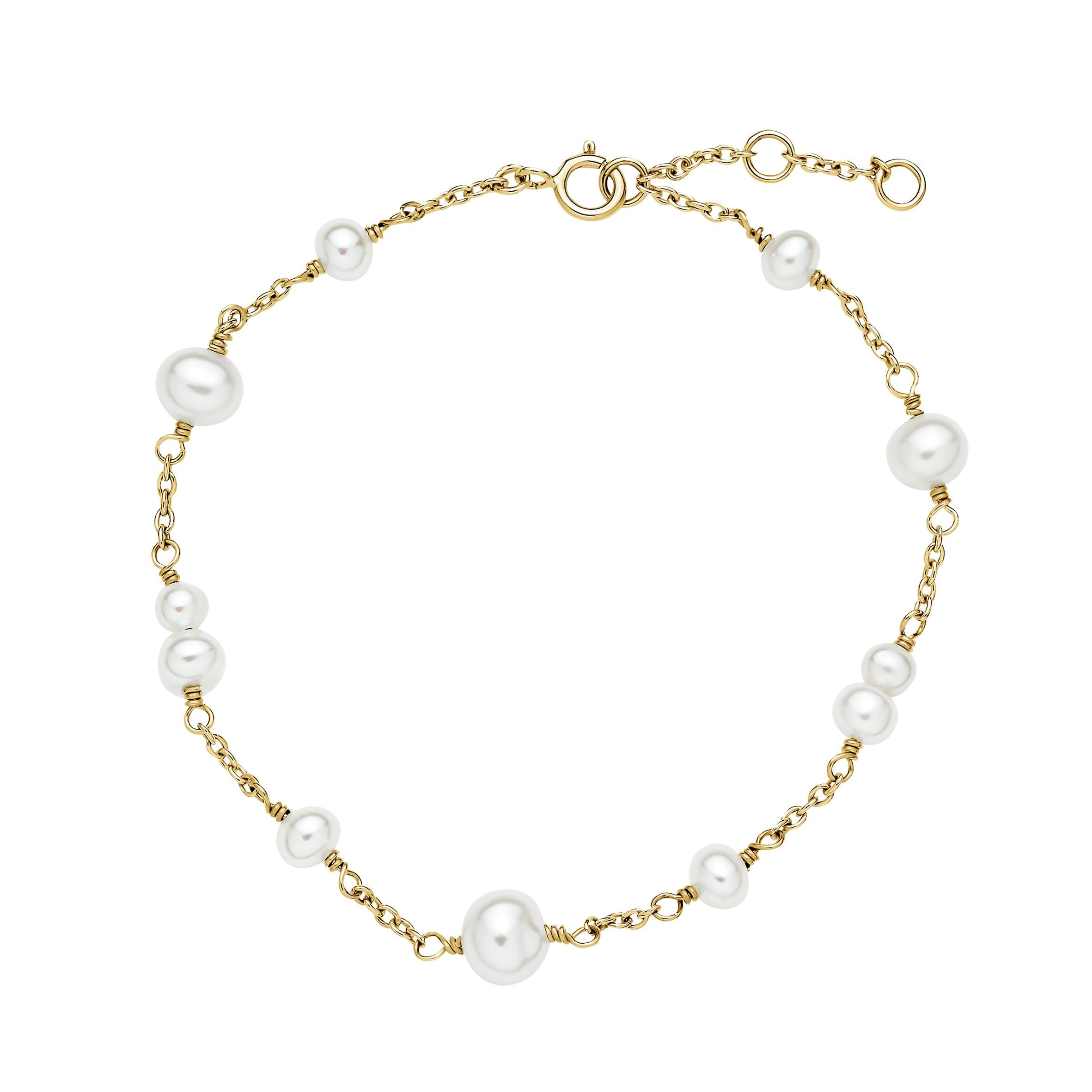Lund Copenhagen Guld Armbånd 8kt Med Perler 3011369 - Lund Armbånd
