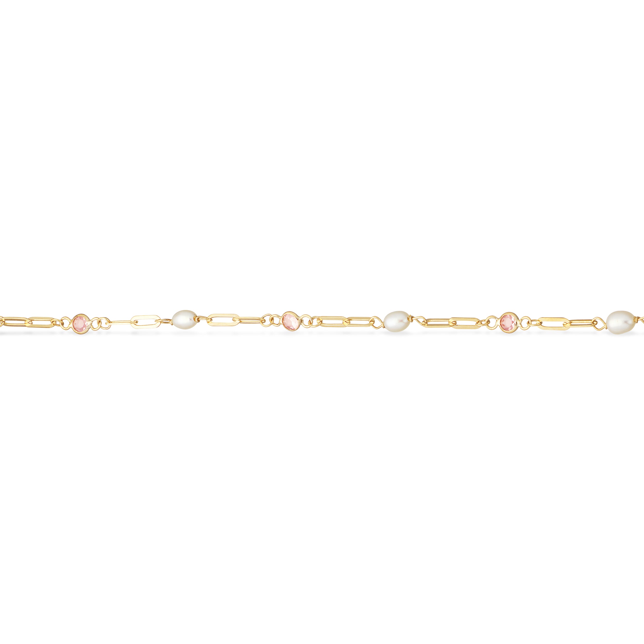 Rosa Scrouples Karat Armbånd Med Sten Perler 34063a - Scrouples Armbånd  - 1233690235660