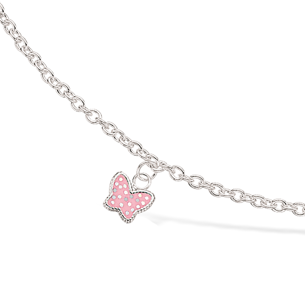 Pink Scrouples Armbånd Med Sommerfugel 671902 - Scrouples Armbånd  - 1233690162256