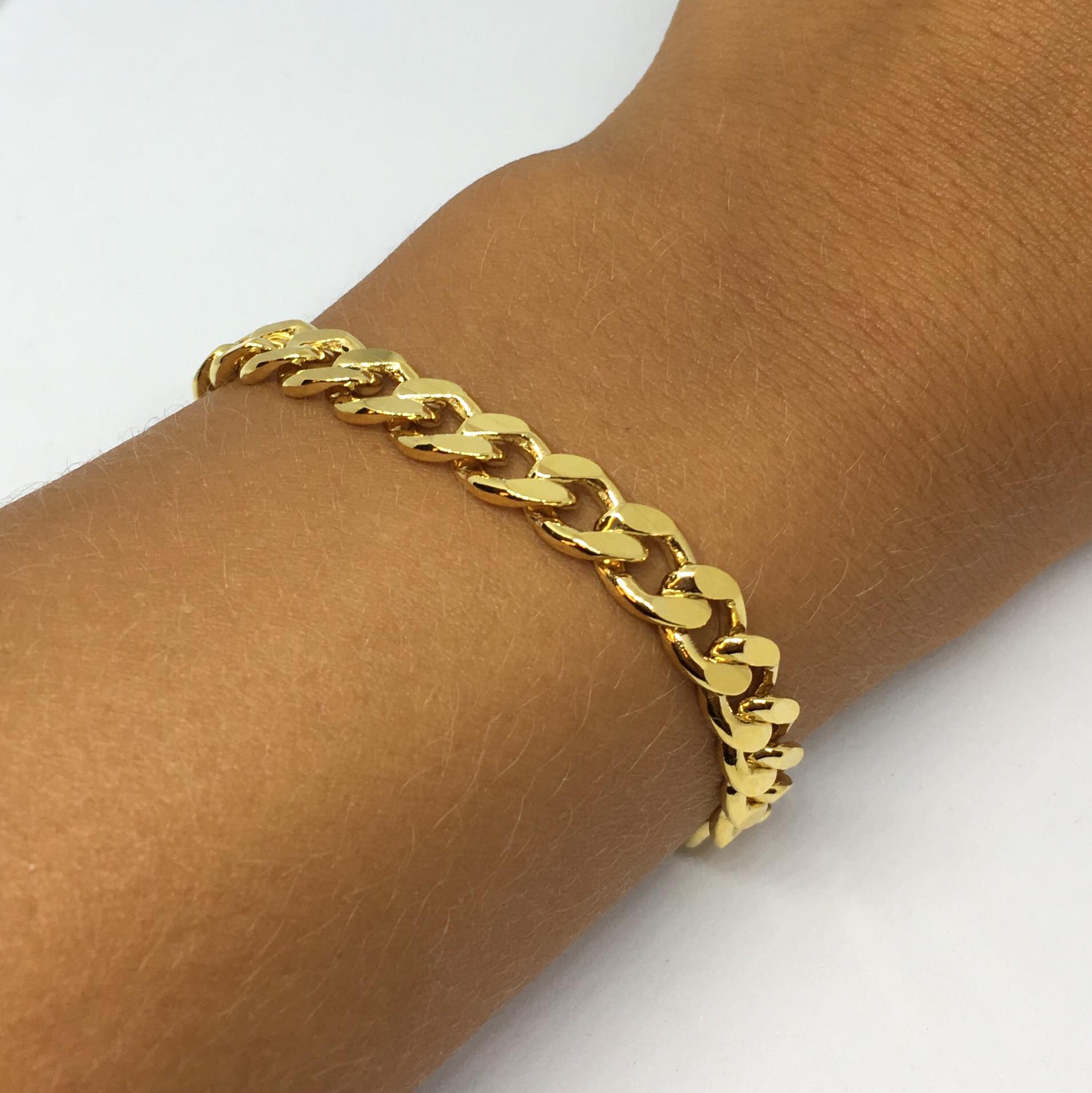 Guld Armbånd Ekstra Chunky Panser Facet Forgyldt Sterlingsølv - Spain Armbånd  - 05740034057971