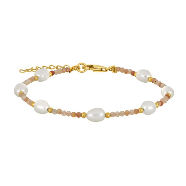 Nordahl Forgyldt Armbånd Med Perler Aventurin 80890375900 - Nordahl Armbånd  - 1233690226828