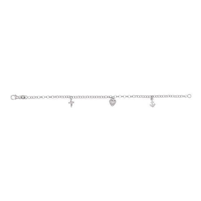 Nordahl Sølv Armbånd Med Tro Håb Kærlighed 80250490900 - Nordahl Armbånd  - 1233690110646