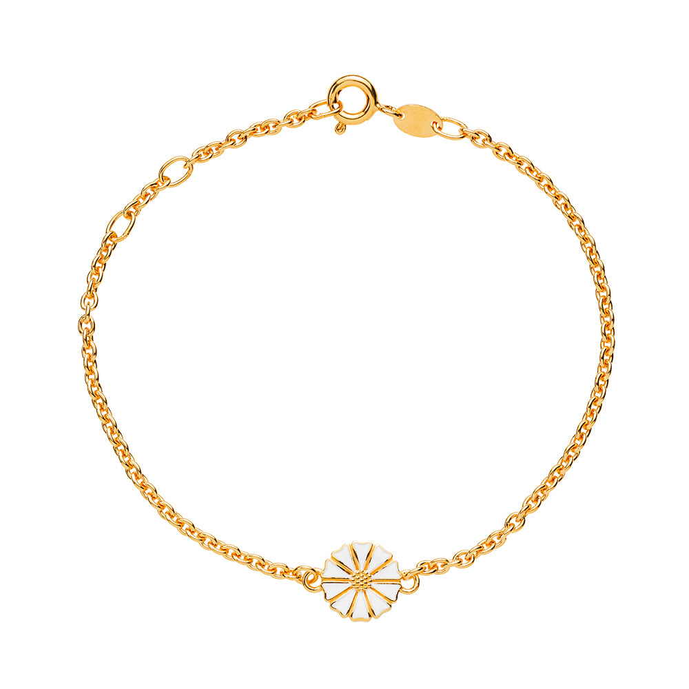 Lund Copenhagen Guld Belagt Marguerit Armbånd 9mm 901009 - Lund Armbånd  - 1233690071497