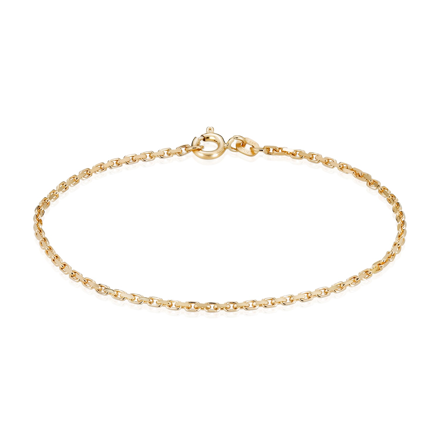 Bnh Anker Facet Guld Armbånd Med Fjederrings Lås - Bnh Armbånd  - 1233690140537