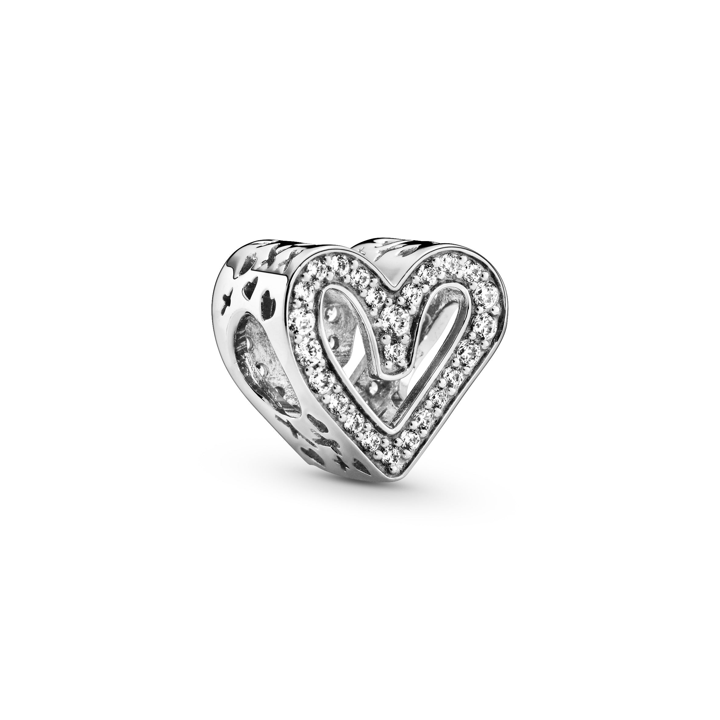 798692 Pandora Charm Hjerte Med Sten - Pandora Armbånd  - 1233690097381