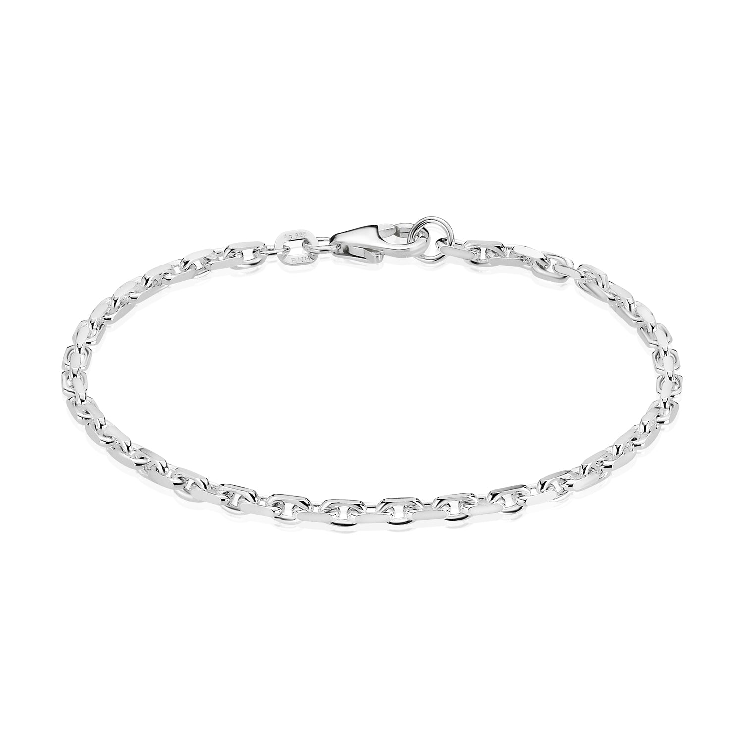 Bnh Anker Facet Sølv Armbånd Med Karabin Lås - Bnh Armbånd  - 1233690176581