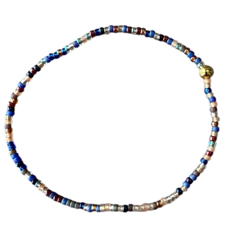 Armbånd Friihof Siig Perler Blå Guld Multifarvede Perler - Friihof + Siig Armbånd