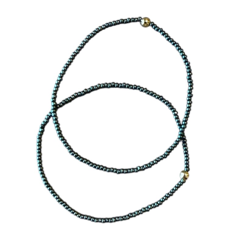 Armbånd Friihof Siig Perler Blanke Sorte Enkel Guld Perle - Friihof + Siig Armbånd