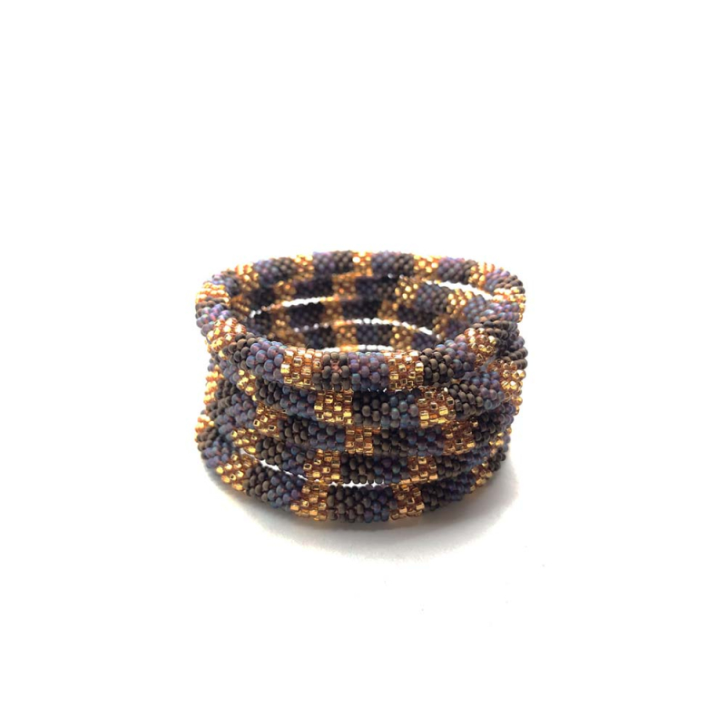 Perlearmbånd Fra Stær Lilla Brun Guld - By Stær Armbånd