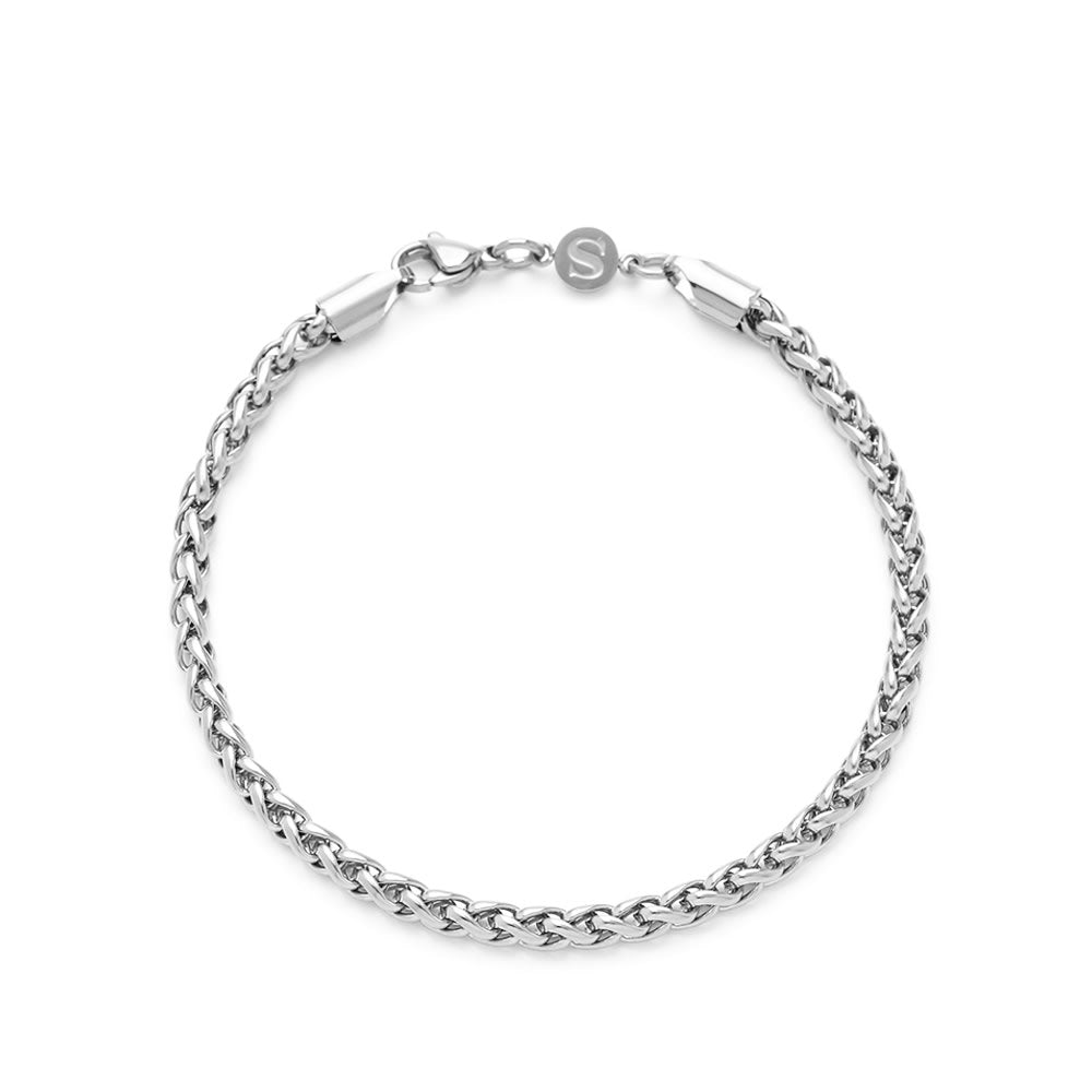 Sølv Curb Chain Armbånd Stål Length: 19cm - Samie Armbånd  - 5710143091876