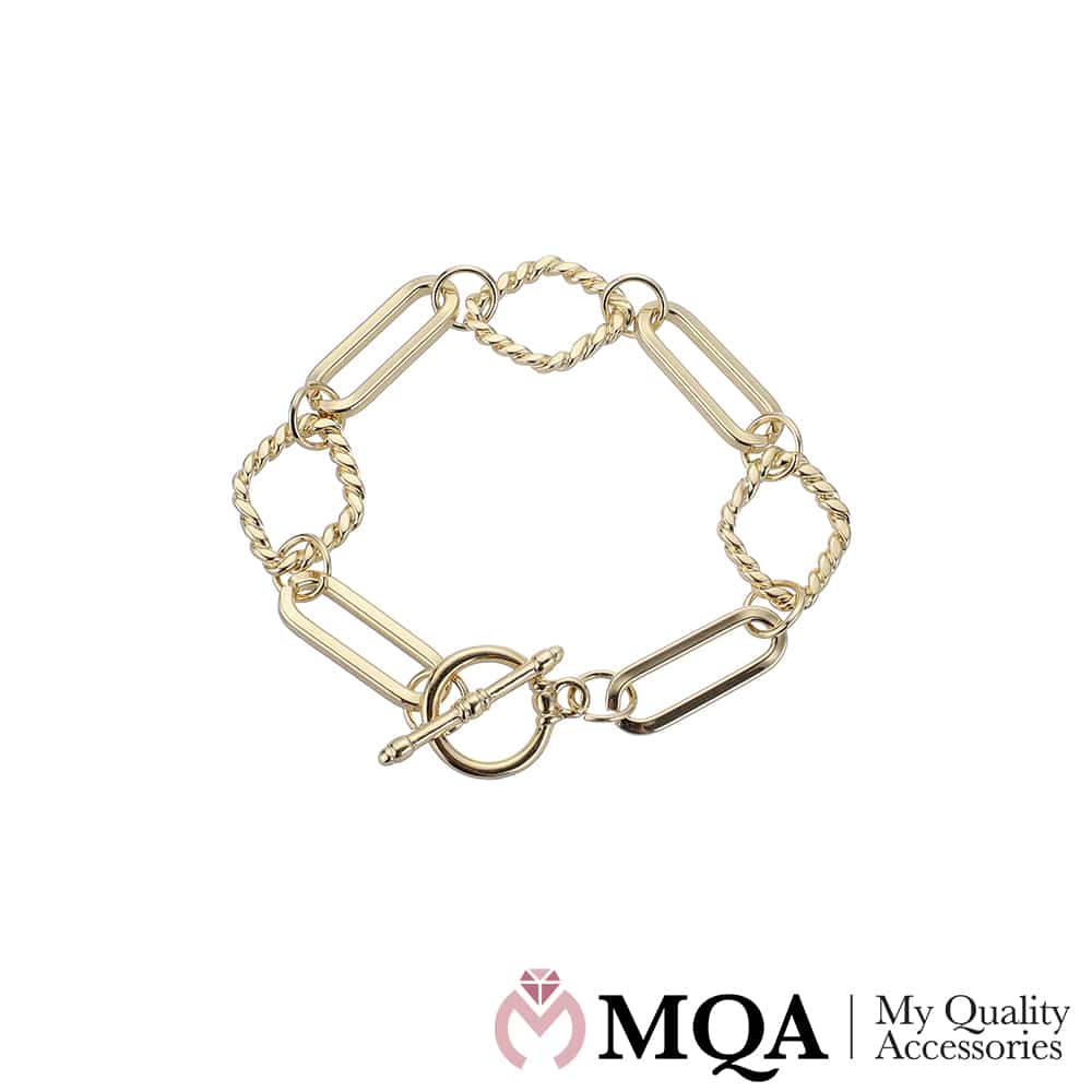 Armbånd Guldfarvet Klassisk Design Toggle Lås - Satana.dk Armbånd