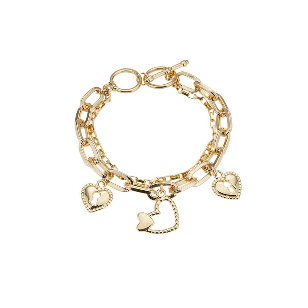 Armbånd Dobbelt Med Hjerter Formet Charms - Satana.dk Armbånd