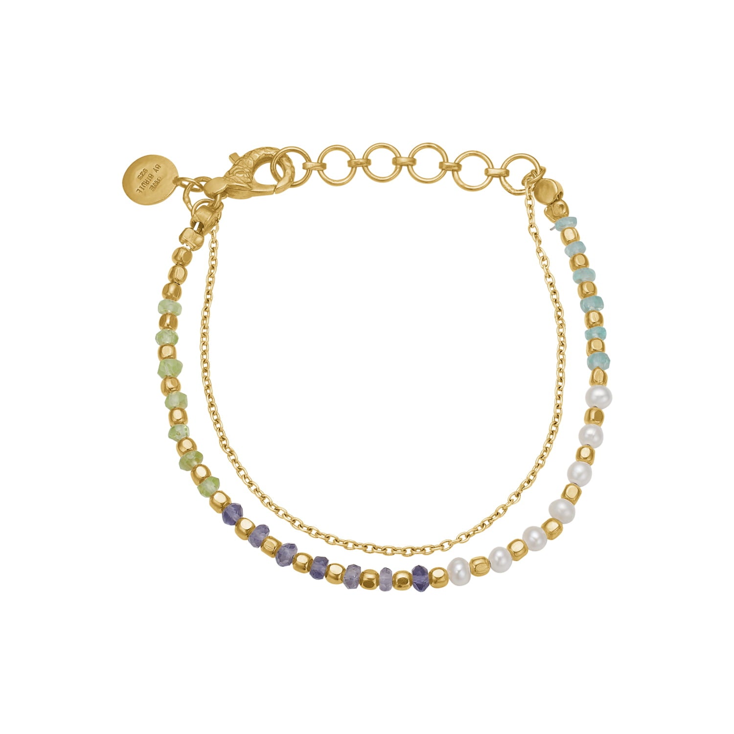Grøn Nanna Blue Green Perle Mix Armbånd - Bybirdie.dk Armbånd