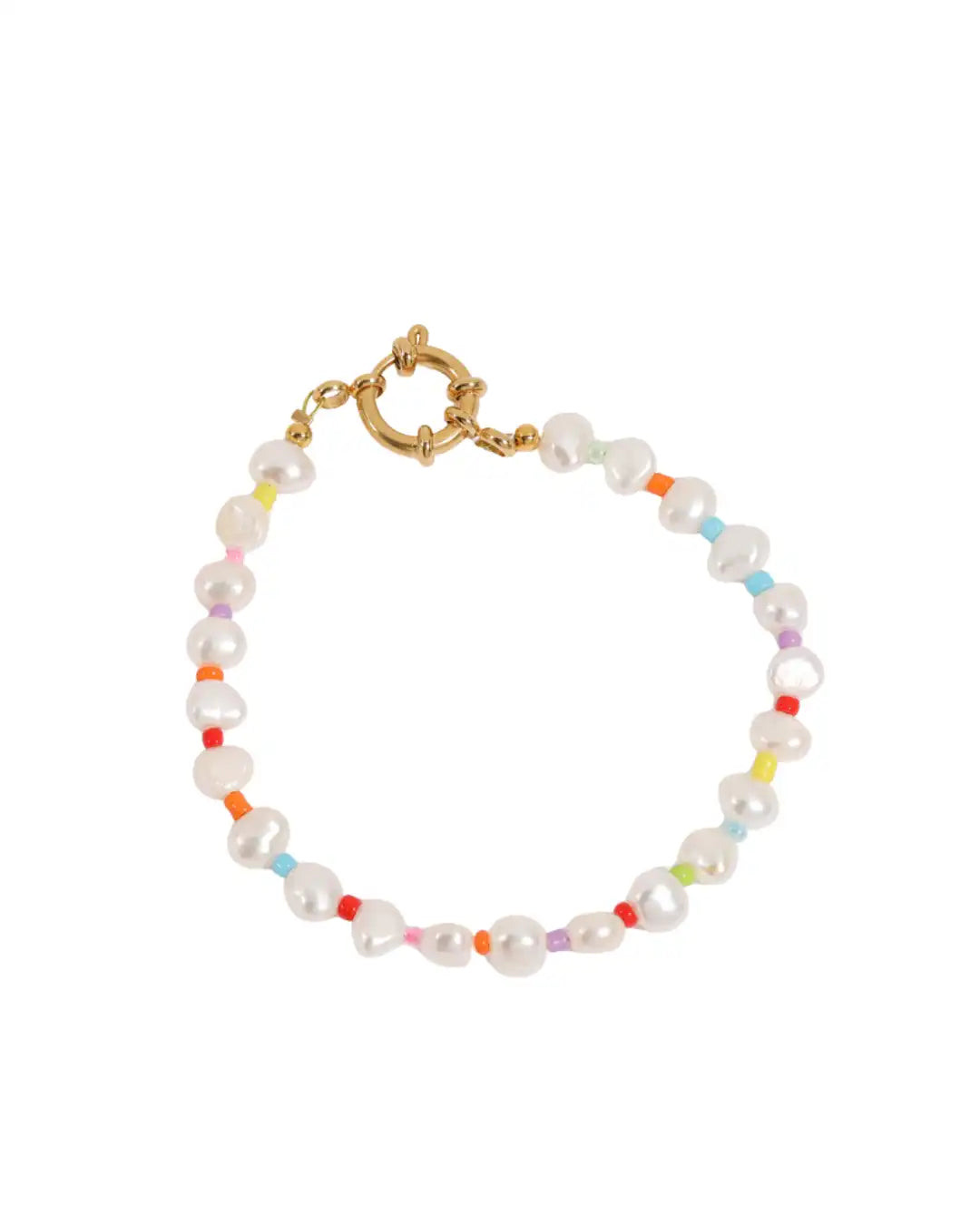 Hvid Camille Armbånd Med E Perler Farver - Lilu Studio Armbånd