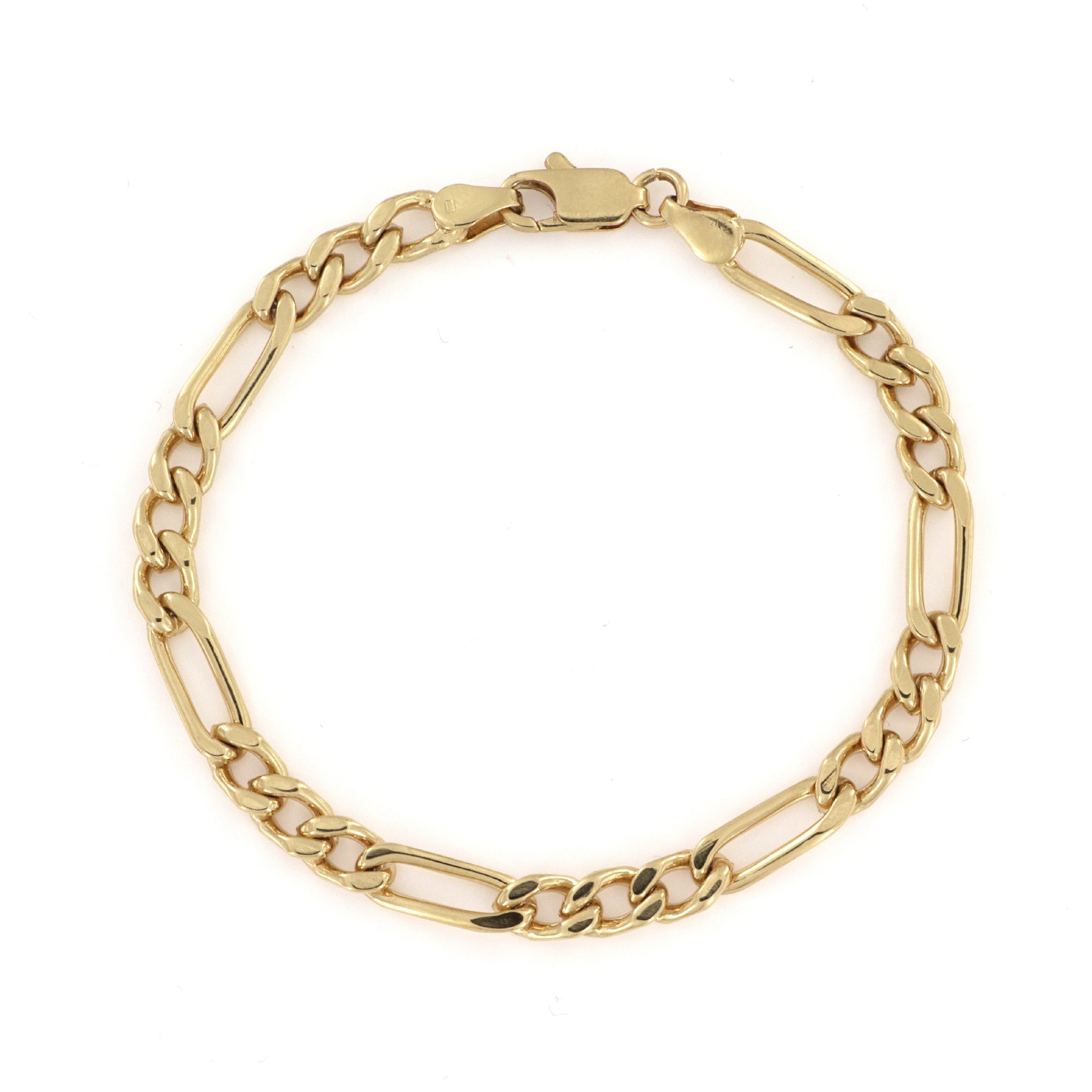 Guld Armbånd Figaro Kæde Forgyldt Messing - Spain Armbånd  - 05740034037379