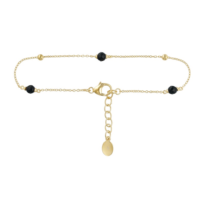 Sort Armbånd Forgyldt Sølv Med Onyx - Blicherfuglsang Armbånd