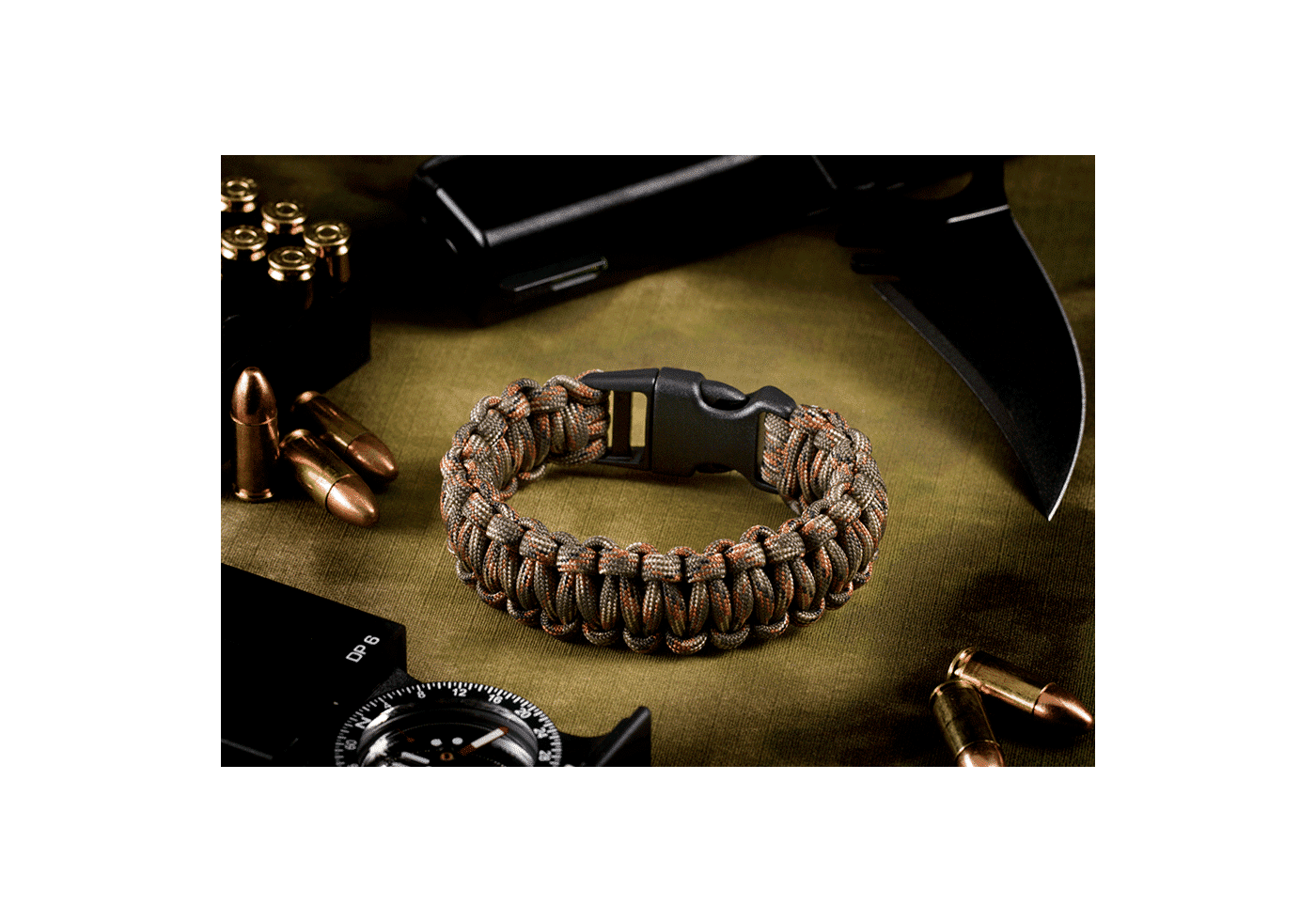 OD GRØN CAMO Paracord Bracelet Mange Farver Invader Gear GrØn Camo - Armbånd  - 9010109134828
