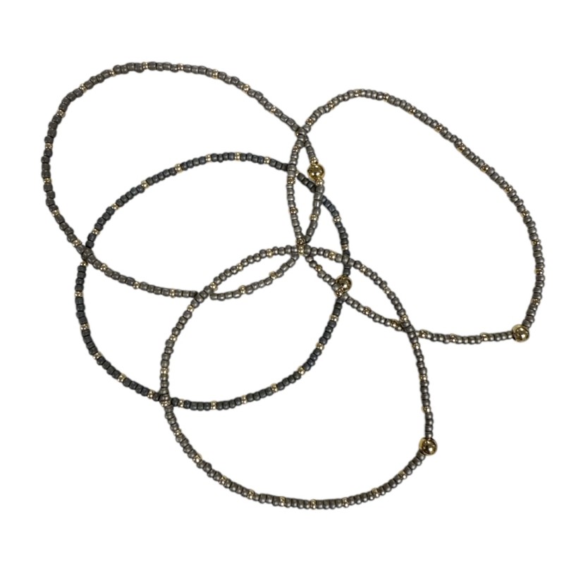 Armbånd Friihof Siig Grå Guldfarvet Perler - Friihof + Siig Armbånd