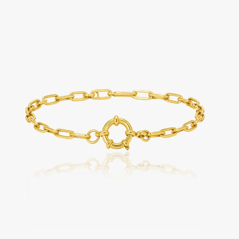 Charms Armbånd Med Ring Til Vedhæng 18k Guldbelagt Armbånd Uden Charms - Armbånd
