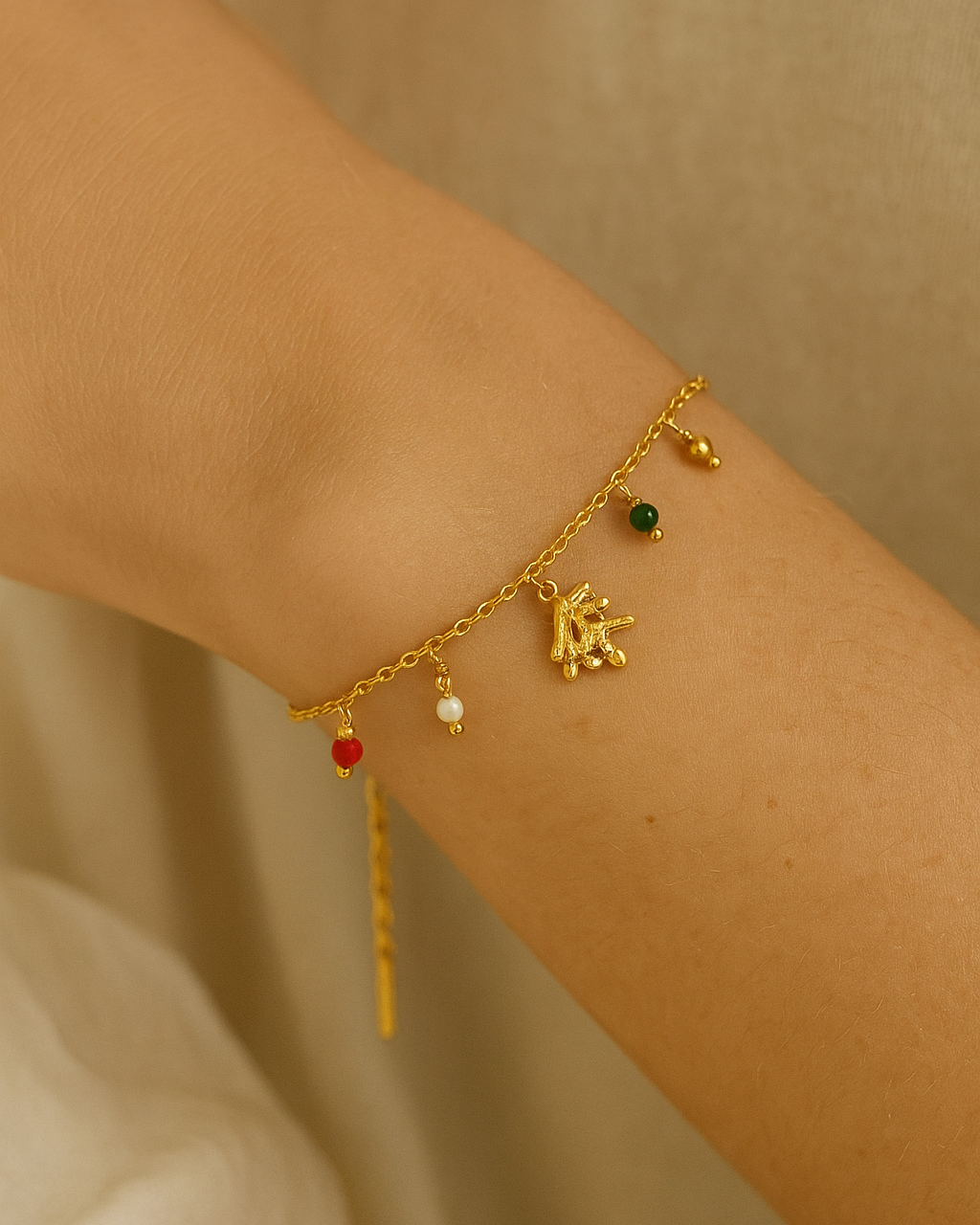 Coral Crush Guldbelagt Armbånd Med Koraler - Lilu Studio Armbånd