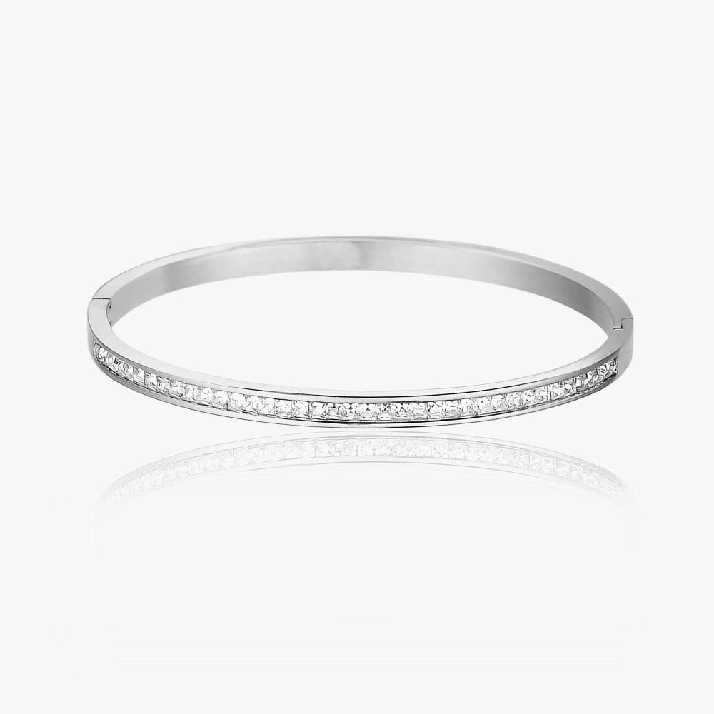 Krystal Bangle Armbånd Sølvbelagt - Armbånd
