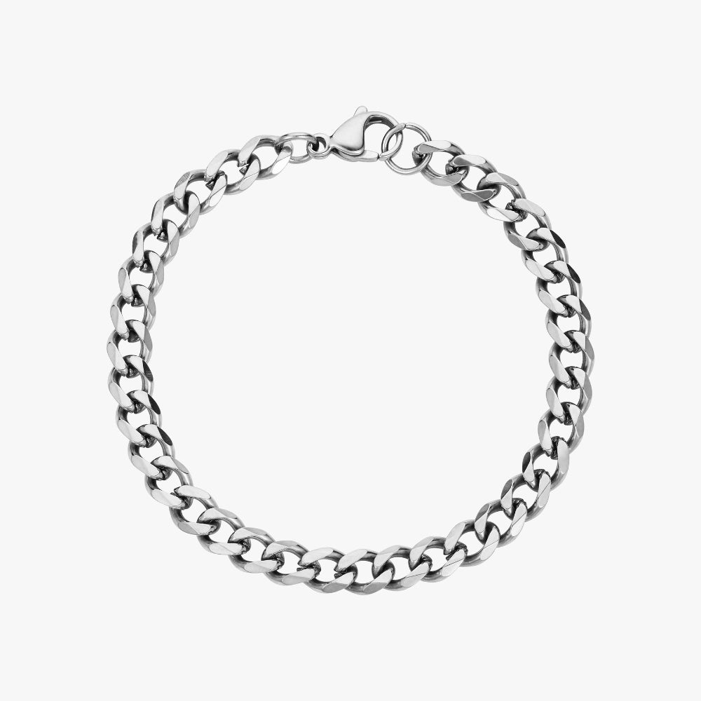 Panser Armbåndskæde Sølvbelagt 6mm 5cm - Armbånd