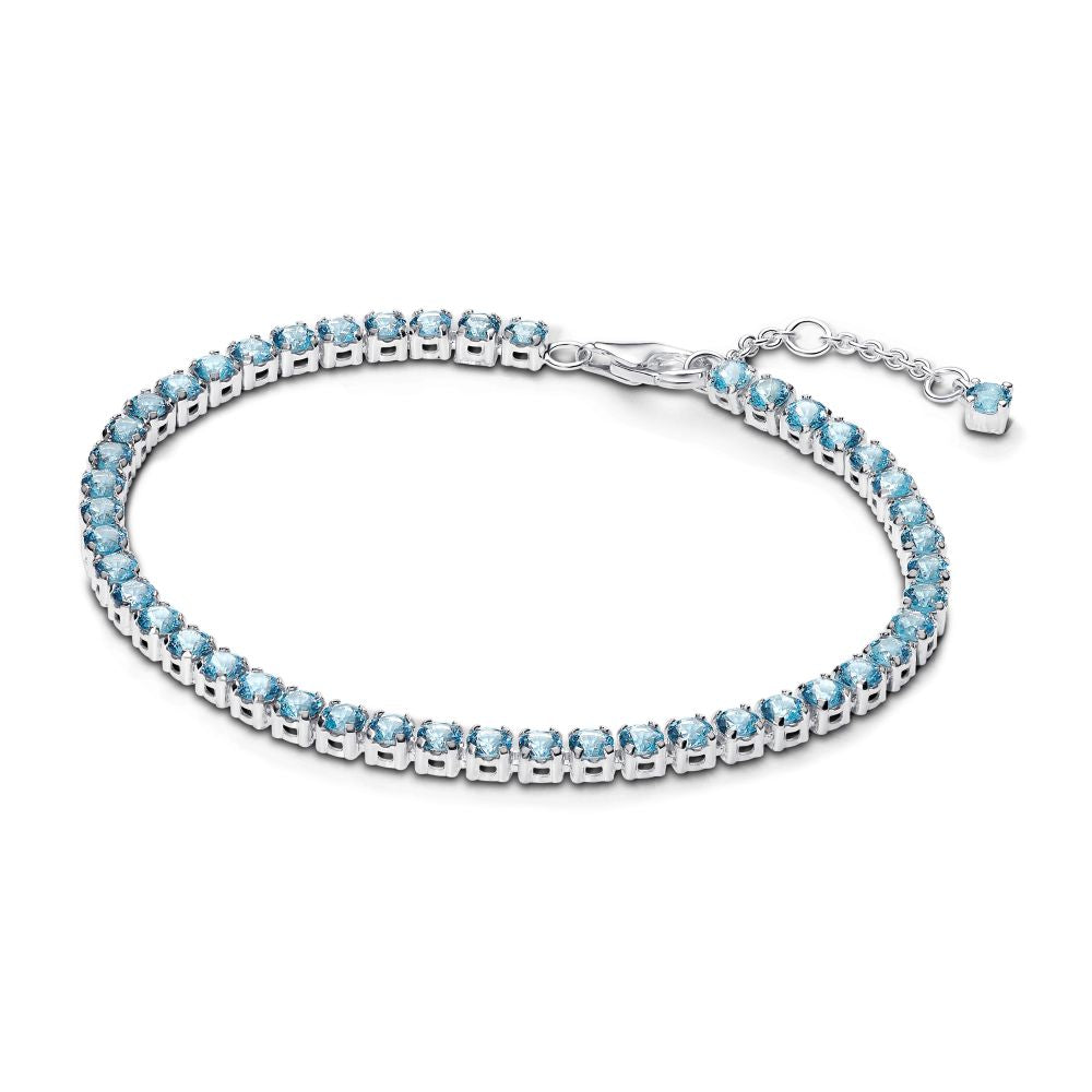Pandora Sølv Tennisarmbånd Med Blå Sten 591469c03 - Pandora Armbånd